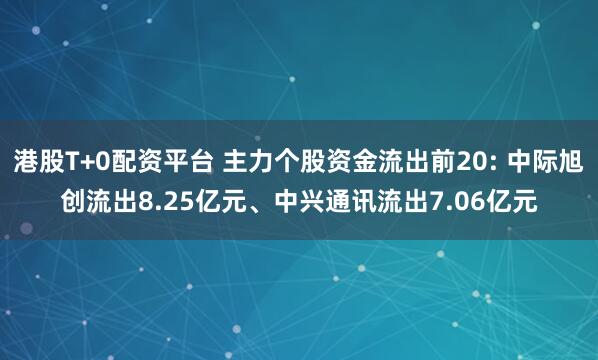 港股T+0配资平台 主力个股资金流出前20: 中际旭创流出8.25亿元、中兴通讯流出7.06亿元